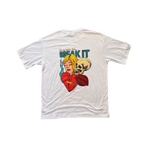 NWT ROMWE White Tee Fix My Heart Then Break It Size Medium